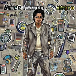 the weeknd and michael jackson in the style of gta v artwork, digital art