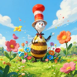 first person perspective digital illustration of a field of giant towering vibrant flowers designed by Dr. Seuss, in the style of beeple:1|megaflora by Dr. Seuss, petals blowing in the breeze, colorful rolling hills of beautiful flowers, wide angle panoramic by Industrial Light and Magic, viewed from eye level:0.9|fantasy, cinematic:0.9|Unreal Engine, Octane, finalRender, devfiantArt, artstation, artstation HQ, behance, HD, 16k resolution:0.8
