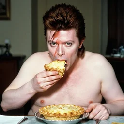 obese david bowie eating pie 1 9 9 3