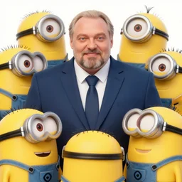 Alexander Lukashenko surrounded by Minions