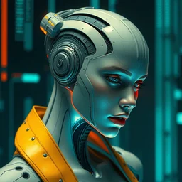 a woman with a futuristic head and body, cyberpunk art by peter gric, cgsociety, computer art, future tech, sci - fi, futuristic