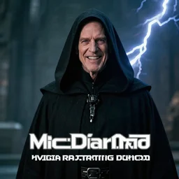 a cinematic still of (Ian McDiarmid!!!) as palpatine, wearing sith hood, Ian McDiarmid, (((octane render, nvidia raytracing demo))), ((((lightning)))), (grin), masterpiece