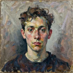 a portrait a very ordinary person, by Willem de Kooning, oil paint, abstract, charcosl, mixed media, anatomically correct, beautiful perfect face, sharp focus, Highly Detailed