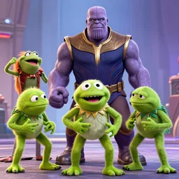 A still of The Muppets in the final fight against Thanos, Avengers Endgame, epic, cinematic