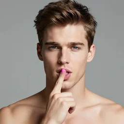 geert wilder looking seductively with his pinky in his mouth