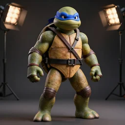 professional render of leonardo from teenage mutant ninja turtles!! studio lighting, very detailed, unreal engine, hight quality render!!!!, professional lighting, good composition, rule of thirds, winning award render, realistic, render leonardo from ninja turtles, hot toys