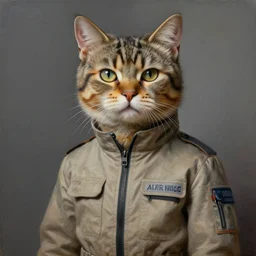 epic professional digital art of anthropomorphic male cat wearing air force jumpsuit, painting, by leesha hannigan, iris van herpen, artstation, cgsociety, wlop, epic, much wow, much detail, gorgeous, detailed, cinematic, masterpiece