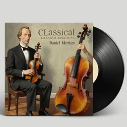 graphic cover art of a classical string quartet record, in the style of rene magritte and daniel merriam, 8 k, matte painting,