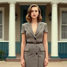 Kaia Gerber as a Bond Girl in style of Wes Anderson