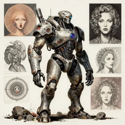 The Rock cyborg, industrial sci-fi, by Mandy Jurgens and Warhol, Ernst Haeckel, James Jean, artstation, concept art