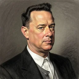 sanguine chalk preliminary drawing of tom hanks, by study norman rockwell, michelangelo, leonardo da vinci, peter paul rebens