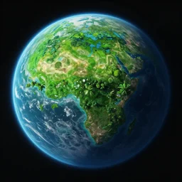 there is a planet in space, it is lush with oceans