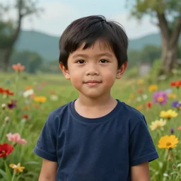 hyperrealistic ultradetailed portrait of a philippine kid character in a scenic environment, flowers, by beksinski zdzislaw, yoro sean, buchholz, quint, christensen james c.,