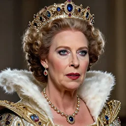 highly detailed portrait of vin diesel as queen of england. realistic face, trending on artstation, intricate details, energetic composition, golden ratio, concept art,
