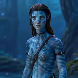Still of Emma Watson in Avatar movie, blue