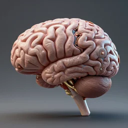 a detailed 3d render of a smooth brain in the style of lisa frank and giger, detailed, ornate, maximalist, 8k, cinematic, compositing, post processing, award winning art