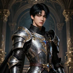 Taehyung as a sorcerer in style of Final Fantasy by yoshitaka amano, portrait guweiz, male character, black hair, dark atmosphere, beautiful background concept artwork, baroque style armor, epic artwork, Kim taehyung, official artwork, highly detailed, Artstation, Charlie Bowater, octane render, commission, very very impressive artwork, very beautiful, Taehyung, artgerm, bts, sharp focus, depth of field, twitter, 8k, fanart, danbooru, HQ