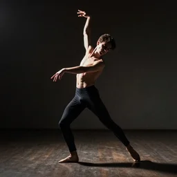 a smudged, scratched, grainy and blurry photograph showing the whole body of a slender man dynamically and frenetically moving in a dark room. his dance is wild and unpredictable