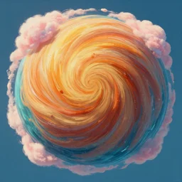 sperical hdri map, epic smooth swirly illustration, ocean, mattepainting, fall vibrancy, swirly latte art cotton candy clouds, by james jean, by wayne barlowe, by moebius