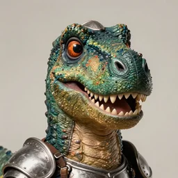 barney the dinosaur as a realistic fantasy d & d knight, closeup portrait art by donato giancola and greg rutkowski, realistic face, digital art, trending on artstation