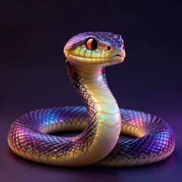 photorealistic snake with a cat face. hyperdetailed photorealism, 1 0 8 megapixels, amazing depth, high resolution, 3 d shading, 3 d finalrender, 3 d cinematic lighting, glowing rich colors, psychedelic overtones, artstation concept art.