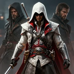 Oded Fehr as an assassin in Assassin's Creed, by artgerm and Greg Rutkowski, semi-realistic, masterpiece, highly detailed, hd 4k