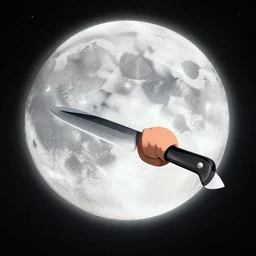 Markiplier with knife in Subway flying to the moon