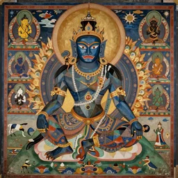 an ancient creature, by asaf hanuka, by caspar david friedrich, by wangechi mutu, tibetan painting, indian art, soviet art, dichromatism, super - resolution, polyhedral, divine, accent lighting, on path to enlightenment, 1 0 2 4 x 7 6 8