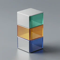 idea for minimal stacked box - shaped objects, stainless steel and color glass, trending on behance, keyshot 1 1