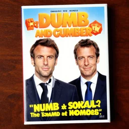 Emmanuel macron and François Hollande on dumb and dumber movie cover