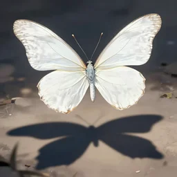 a giant white butterfly that makes a shadow in the ground by frank franzzeta, by sakimichan, trending on artstation, insanely detailed, masterpiece
