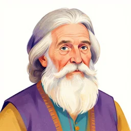 colorful!!!!! mcbess illustration of a portrait of an old bearded woman