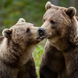 vladimir putin mates bear, animals mating, lovely kiss, kiss mouth to mouth, romantic, emotional, love scene, insane details, clear face and eyes, textured, 8 k, professional photography, animal world, discovery channel