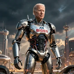Cyborg Joe Biden , dystopia, future, high technology