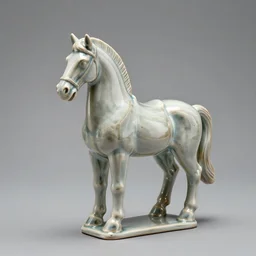 ceramic horse miniature, photo studio, artstation trend, hdr