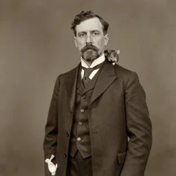 a rat wearing a suit, civil war era portrait photograph