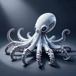 cyborg robot electric octopus, digital art, vector art