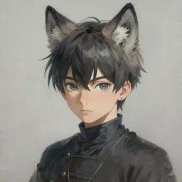 yoji shinkawa painting of a stylish a young boy with wolf ears. 8 k