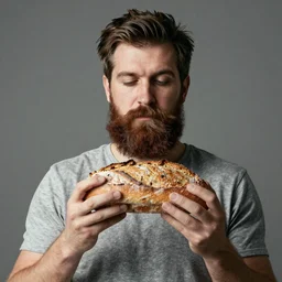 a bread man with beard.