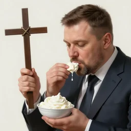 jan pawel 2 eating a creampie with andrzej duda holding a cross, smooth, subtle shadows, fine details, octane render, stunning, intricate, elegant, highly detailed, digital painting, artstation, smooth, sharp focus, raw