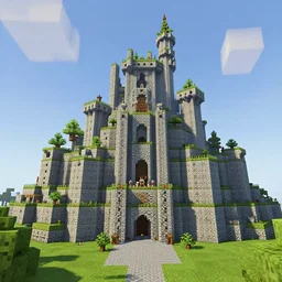 screenshot of gigantic castle, minecraft, cinematic