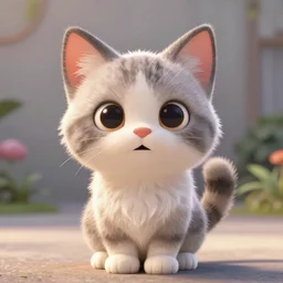 a cute kitty in the style of disney pixar studios, trending on artstation