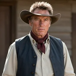 portrait of clint eastwood in western garb, glenn fabry