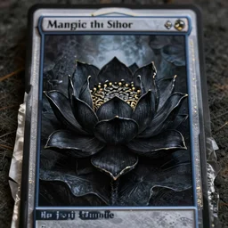 a beautiful and hyperdetailed tarot card of a black lotus flower, in the style of magic the gathering!!!! 8 k, volumetric lighting, cinematic, find detail, cell shaded, intricate detail, octane render, art by andreas rocha and alayna danner and adam paquette