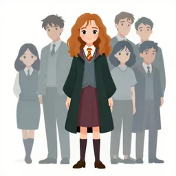 hermione granger, clean cel shaded vector art. shutterstock. behance hd by lois van baarle, artgerm, helen huang, by makoto shinkai and ilya kuvshinov, rossdraws, illustration