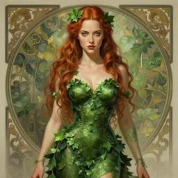 full figure ultra realistic illustration, evan rachel wood as poison ivy, intricate, elegant, highly detailed, digital painting, artstation, concept art, smooth, sharp focus, illustration, art by artgerm and greg rutkowski and alphonse mucha