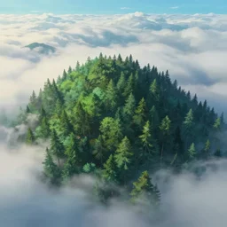 forest in the clouds, Low level, rendered by Beeple, Makoto Shinkai, syd meade, simon stålenhag, synthwave style, digital art, unreal engine, WLOP, trending on artstation, 4K UHD image, octane render