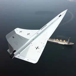 a biplane concorde made by tje eng caproni at trieste while the titanic sinks
