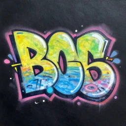 beautiful graffiti on black background paper