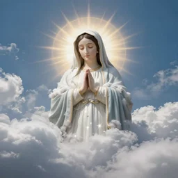 white cloud in the shape of a virgin mary portrait